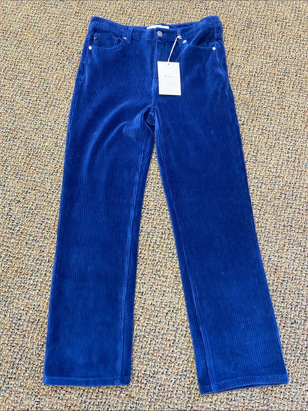 KanCan Royal Blue Corduroy Straight Leg Pants